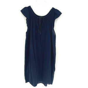 J‎ Crew Dress Womens L Blue Boho Mini Lightweight Peasant Vacation Summer